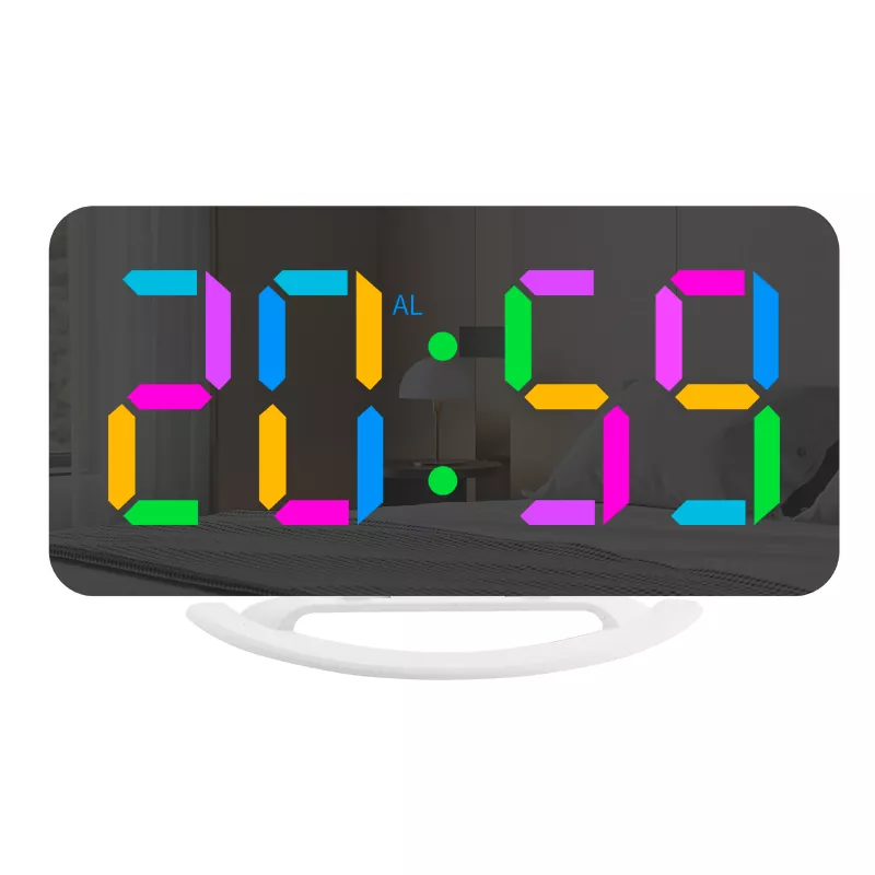 Каляровы святлодыёдны дысплей RGB, настольны люстэрка-будзільнік
