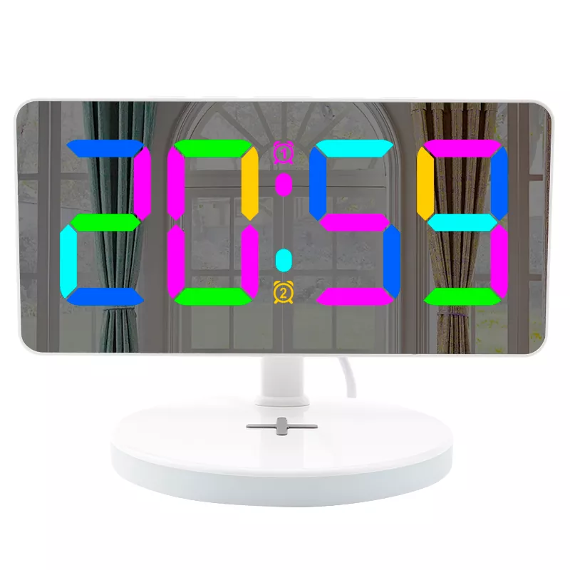 Бесправадная зарадка RGB Night Light RGB Лічбавы будзільнік